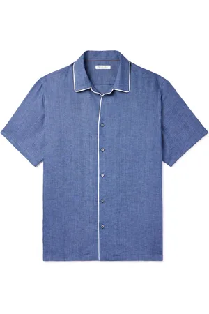 Loro Piana Camp-Collar Slub Linen Shirt - Men - - L