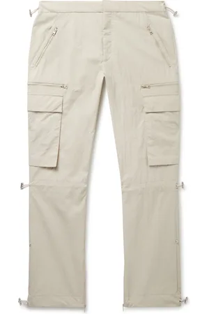 SAIF UD DEEN Straight-Leg Crinkled-Canvas Cargo Trousers - Men - - XXL
