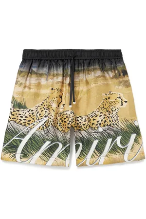 AMIRI Printed Silk-Satin Drawstring Shorts - Men - - XL