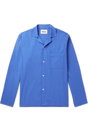 Tekla Camp-Collar Organic Cotton-Poplin Pyjama Shirt - Men - - M