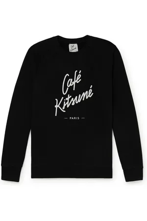 Café Kitsuné Logo-Print Cotton-Jersey Sweatshirt - Men - - XS