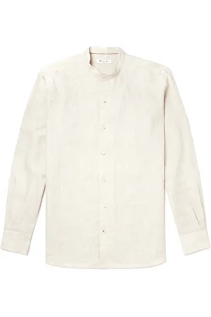 Loro Piana Arizona Grandad-Collar Linen Shirt - Men - - XXL