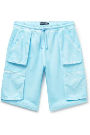 SAIF UD DEEN Straight-Leg Cold-Dyed Cotton-Jersey Drawstring Cargo Shorts - Men - - L
