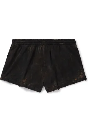 Balenciaga Straight-Leg Distressed Bleached Cotton-Jersey Shorts - Men - - XS