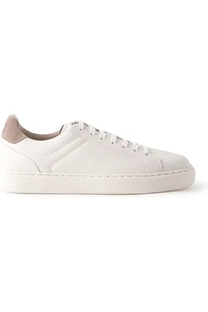 Brunello Cucinelli Suede-Trimmed Full-Grain Leather Sneakers - Men - - EU 41