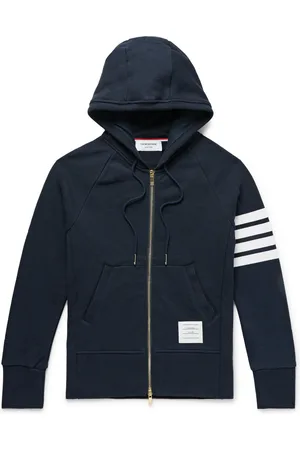 Thom Browne Slim-Fit Striped Loopback Cotton-Jersey Zip-Up Hoodie - Men - - 0