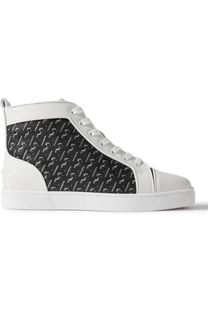 Christian Louboutin Men's Louis Orlato Snake-effect High-Top Sneakers, Blue, Men's, 7D, Sneakers & Trainers High Top Sneakers