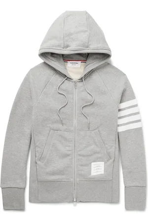 Thom Browne Striped Loopback Cotton-Jersey Zip-Up Hoodie - Men - - 0