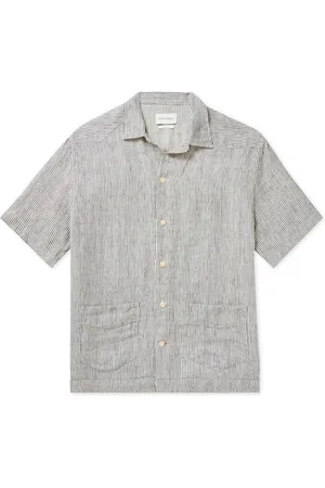 OLIVER SPENCER Cuban Striped Linen-Twill Shirt - Men - - S