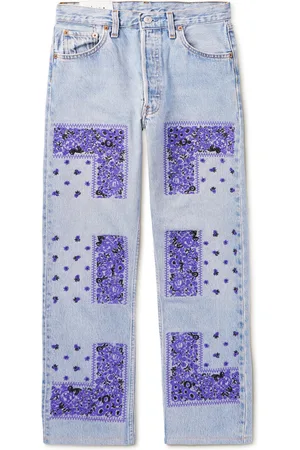 Purple Men's Tuffetage Monogram Jeans