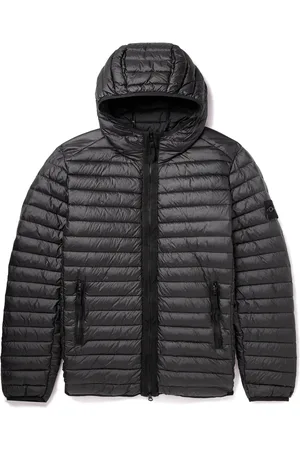 Green Logo-patch packable quilted down jacket, Stone Island
