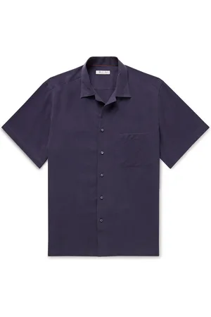 Loro Piana Camp-Collar Washed-Silk Shirt - Men - - XL