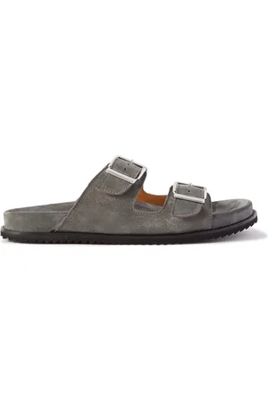Mr P. David Buckled Regenerated Suede by evolo® Sandals - Men - - UK 9