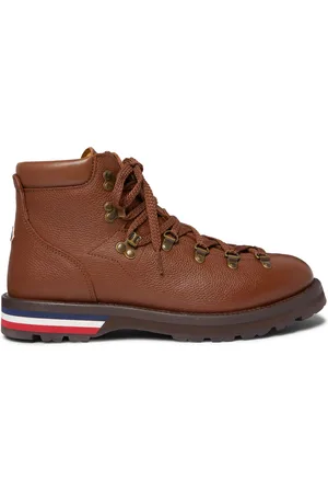 Moncler Striped Full-Grain Leather Boots - Men - - EU 42
