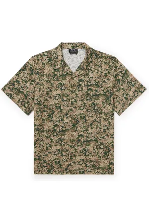 A.P.C. Lloyd Convertible-Collar Printed Cotton Shirt - Men - - XL