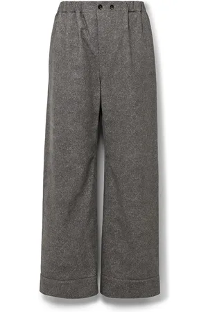 Bottega Veneta Wide-Leg Printed Nubuck Trousers - Men - - S