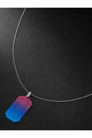 Eera Tokyo 18-Karat White Gold Diamond Pendant Necklace - Men