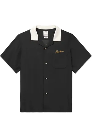 VISVIM Camp-Collar Logo-Appliquéd Silk Crepe de Chine Shirt - Men - - 1