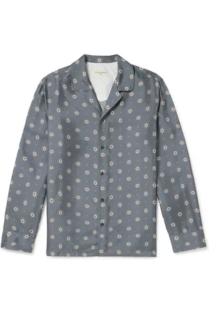 OFFICINE GENERALE Eren Camp-Collar Printed Silk-Twill Shirt - Men - - L