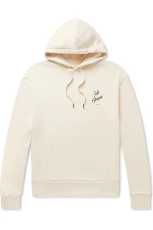Café Kitsuné Logo-Print Cotton-Jersey Hoodie - Men - - XS