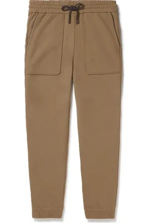 Loro Piana Tapered Leather-Trimmed Cotton-Blend Jersey Sweatpants - Men - - XL
