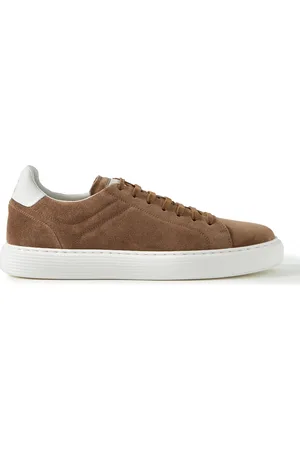 Brunello Cucinelli Urano Leather-Trimmed Suede Sneakers - Men - - EU 40