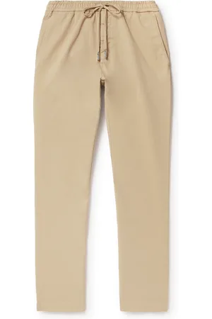 Mr P. Straight-Leg Cotton-Blend Twill Drawstring Trousers - Men - - 34