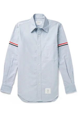 Thom Browne Button-Down Collar Grosgrain-Trimmed Cotton Oxford Shirt - Men - - 1