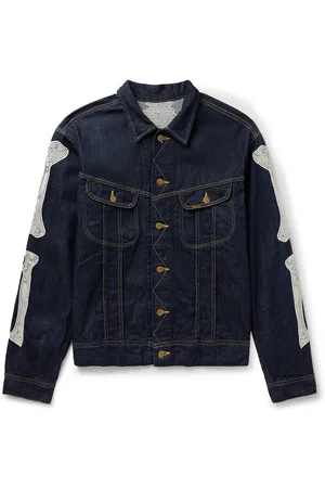 KAPITAL Crochet-Trimmed Denim Jacket - Men - - FR 44