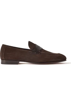Tom Ford Sean Textured Leather-Trimmed Suede Loafers - Men - - UK 9