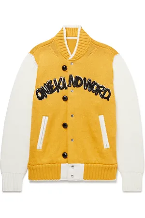 SACAI Eric Haze Embroidered Cotton-Blend and Leather Varsity Jacket - Men - - 2