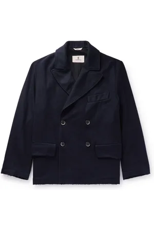 BARENA Burlenga Frayed Wool-Blend Felt Peacoat - Men - - IT 52