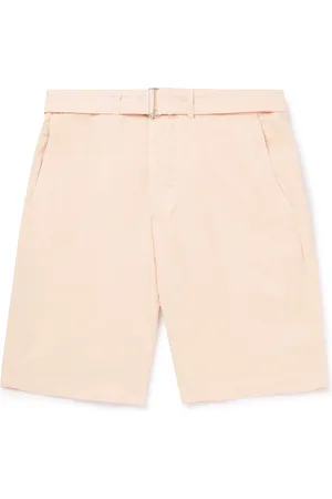 OFFICINE GENERALE Julian Straight-Leg Belted Lyocell, Linen and Cotton-Blend Bermuda Shorts - Men - - IT 50