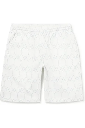 Universal Works Straight-Leg Long-Length Logo-Embroidered Cotton-Twill Shorts - Men - - XS