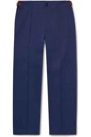 Nicholas Daley Straight-Leg Pleated Jacquard-Trimmed Cotton-Twill Trousers - Men - - UK/US 30