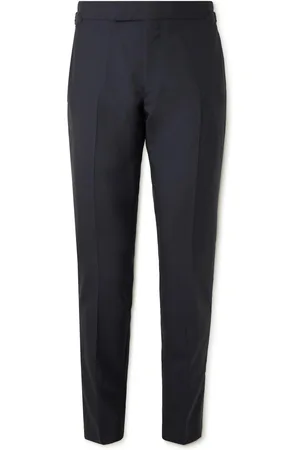Dunhill Grosgrain-Trimmed Grain de Poudre Wool Tuxedo Trousers - Men - - IT 54