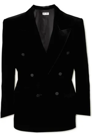 Saint Laurent Double-Breasted Velvet Suit Jacket - Men - - IT 50