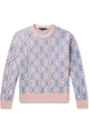 Mr P. - Wave Brushed Jacquard-Knit Virgin Wool Sweater - Blue Mr P.