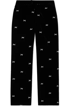 Wtaps Straight-Leg Embroidered Velour Trousers - Men - - M