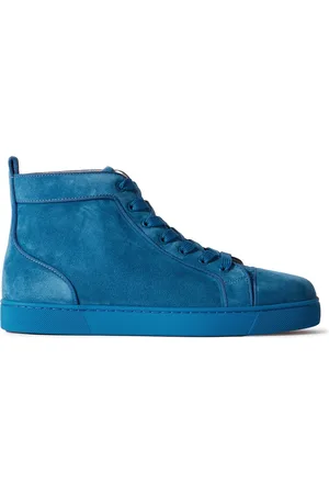Christian Louboutin Louis Logo-Embellished Grosgrain-Trimmed Suede High-Top Sneakers - Men - - EU 40