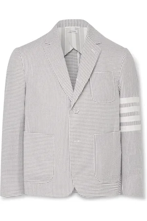 Thom Browne Fun Mix Striped Cotton-Seersucker Blazer - Men - - 4