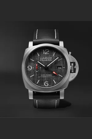 PANERAI Luminor Luna Rossa GMT Automatic 44mm Titanium and Leather Watch, Ref. No. PAM01036 - Men