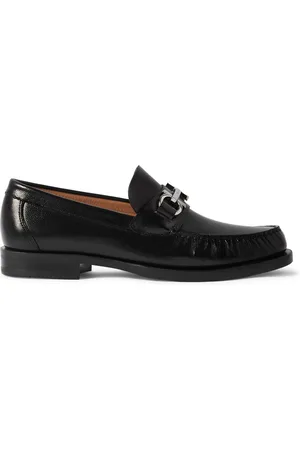 Ferragamo metal-toecap leather loafers - Black
