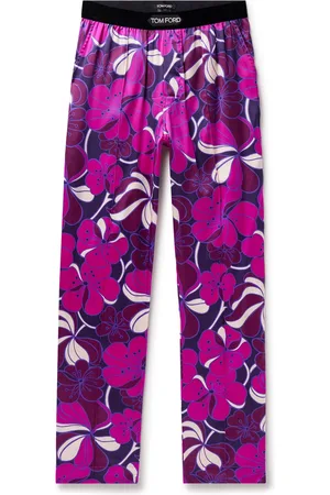 Balmain vertical-print straight-leg trousers - Purple
