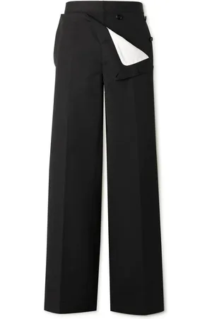 Bottega Veneta Wide-Leg Layered Cotton Trousers - Men - - IT 46
