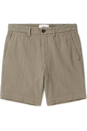 Mr P. Slim-Fit Straight-Leg Stretch-Cotton Seersucker Shorts - Men - - 28