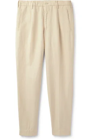 Incotex Tapered Cropped Pleated Chinolino Trousers - Men - - IT 50