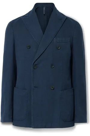 Incotex Montedoro Unstructured Double-Breasted Cotton and Ramie-Blend Blazer - Men - - IT 46