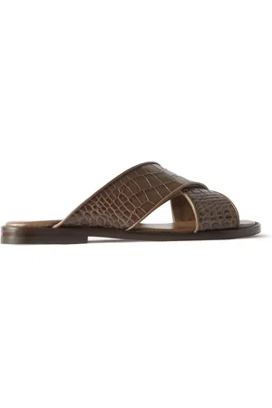 Manolo Blahnik Otawi Croc-Effect Leather Sandals - Men - - UK 10
