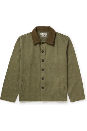 Kartik Research Cropped Corduroy-Trimmed Embroidered Cotton-Canvas Jacket - Men - - XL